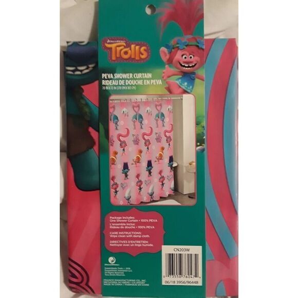 Trolls Shower Curtain Peace The Move PEVA Shower Curtain - Picture 3 of 5